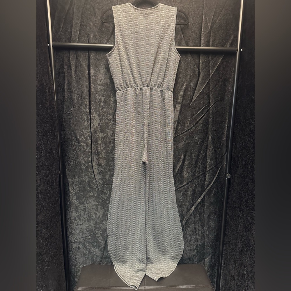 Vintage Y2K Silver Lurex Jumpsuit - Picture 3 of 6